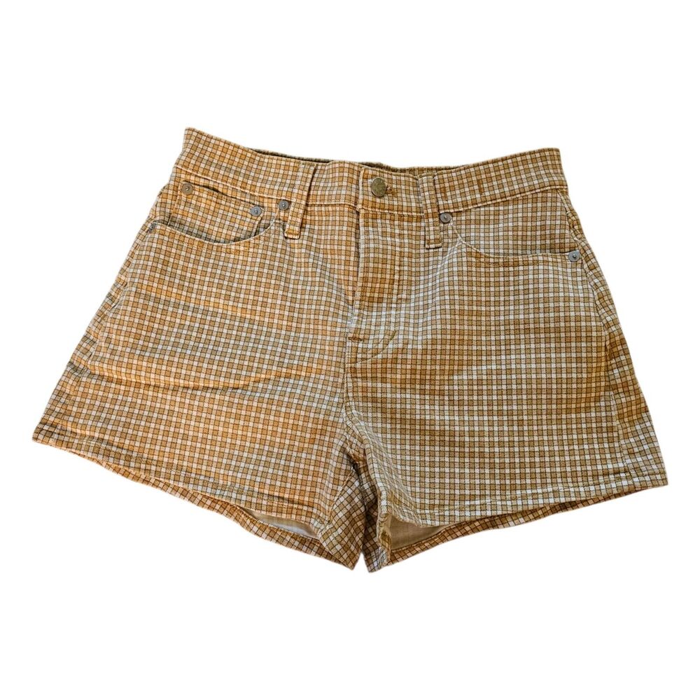 Madewell Perfect Jean Vintage Shorts 26 Mini Check Gold‎ High-Waisted Boho NK210